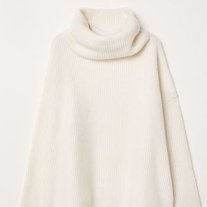 H&M Oversized Creme Turtleneck Sweater (L)